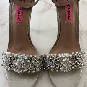 Cute Betsey Johnson Crystal Sandal Heels